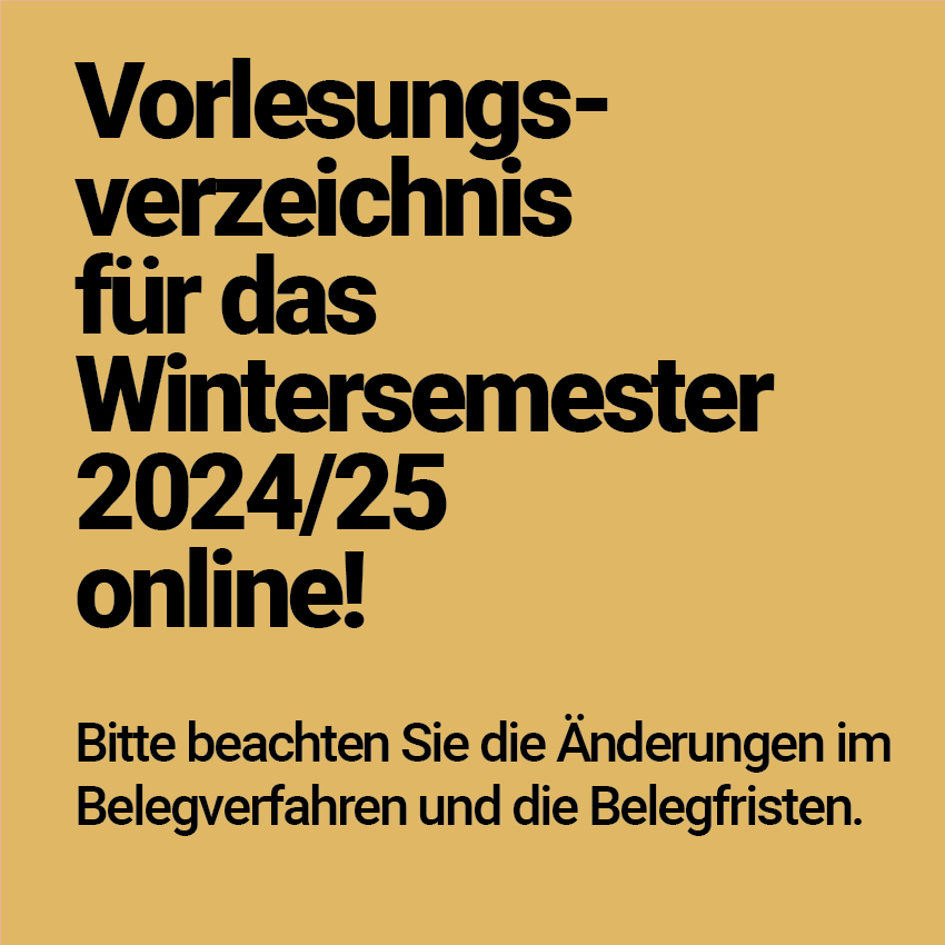 Vorlesungsverzeichnis WiSe 2024/25 online