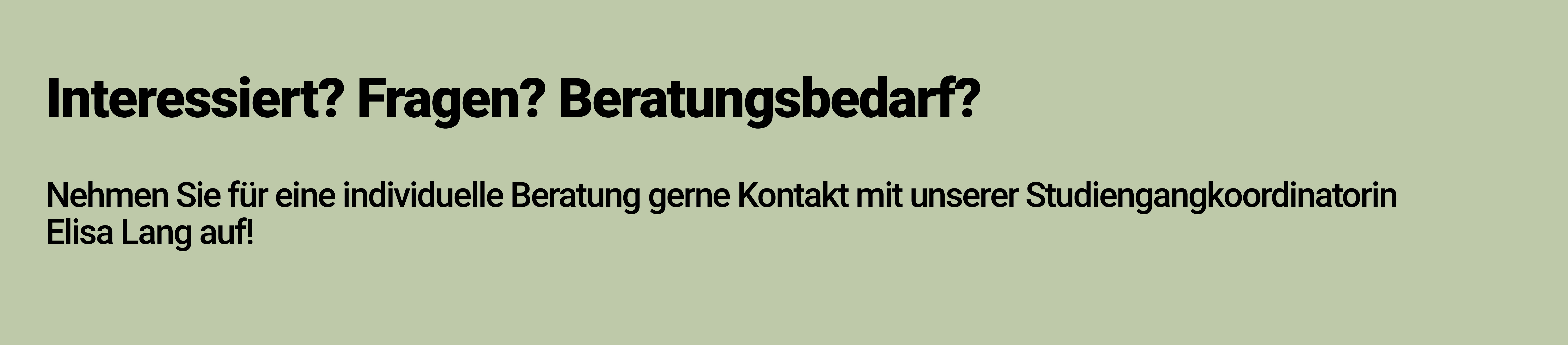 Beratung bei Elisa Lang